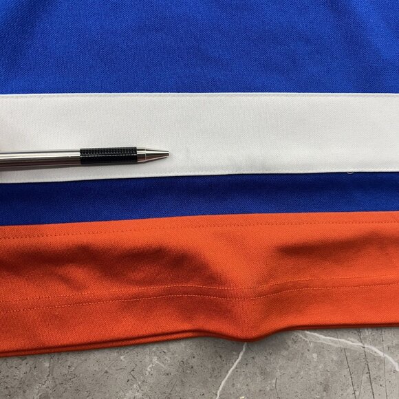 Vintage Kani Hockey Jersey Mens Large Blue Orange Hip Hop Throwback Rap Skate - Picture 12 of 16